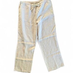 100% linen Orvis pants with drawstring waist and pockets Women's Large